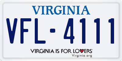 VA license plate VFL4111