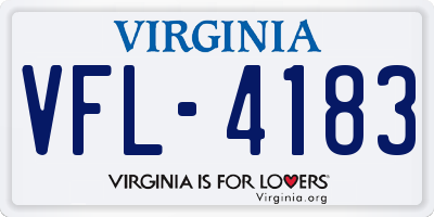 VA license plate VFL4183
