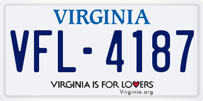 VA license plate VFL4187