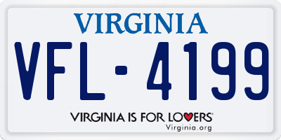 VA license plate VFL4199