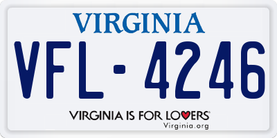 VA license plate VFL4246