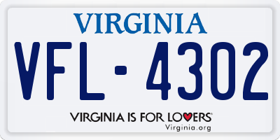 VA license plate VFL4302