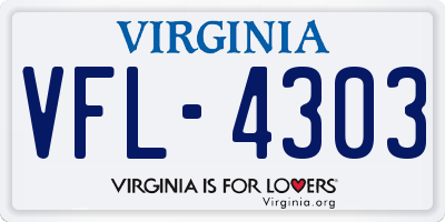 VA license plate VFL4303