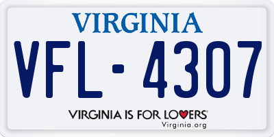 VA license plate VFL4307