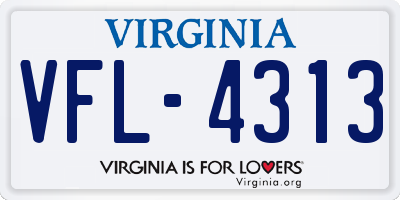 VA license plate VFL4313