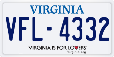 VA license plate VFL4332