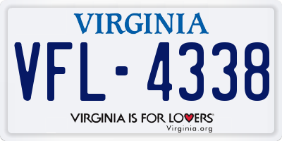 VA license plate VFL4338