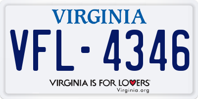 VA license plate VFL4346