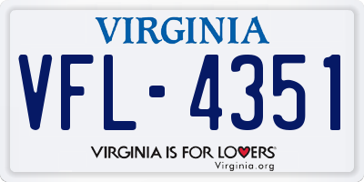 VA license plate VFL4351