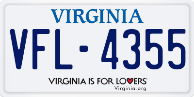 VA license plate VFL4355