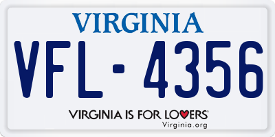 VA license plate VFL4356