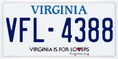 VA license plate VFL4388