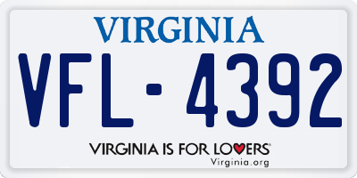 VA license plate VFL4392