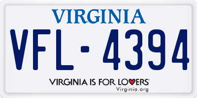 VA license plate VFL4394