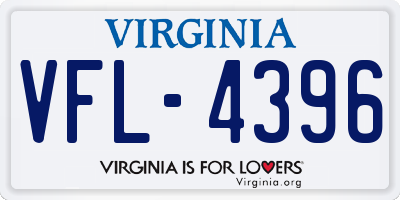 VA license plate VFL4396