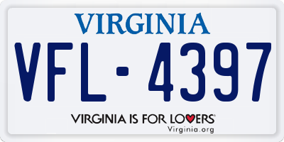 VA license plate VFL4397