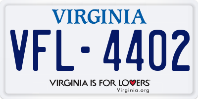 VA license plate VFL4402