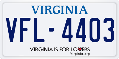 VA license plate VFL4403