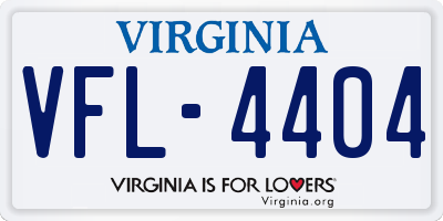 VA license plate VFL4404