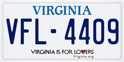 VA license plate VFL4409