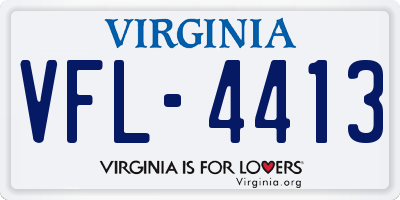 VA license plate VFL4413