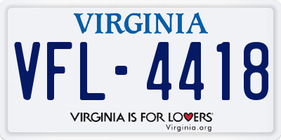 VA license plate VFL4418