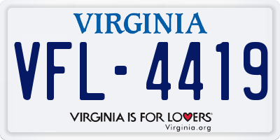 VA license plate VFL4419