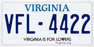 VA license plate VFL4422