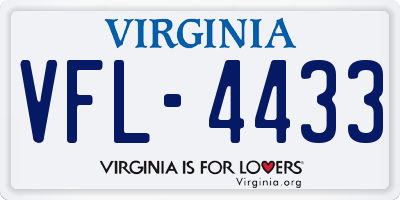 VA license plate VFL4433