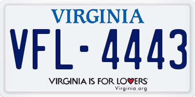 VA license plate VFL4443