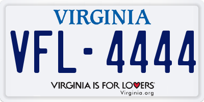 VA license plate VFL4444