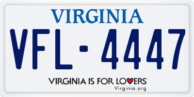 VA license plate VFL4447
