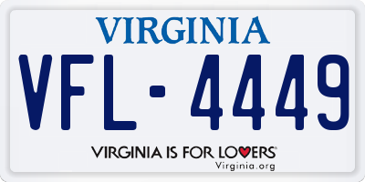 VA license plate VFL4449