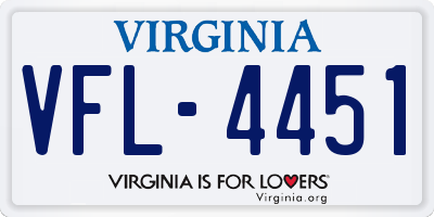 VA license plate VFL4451
