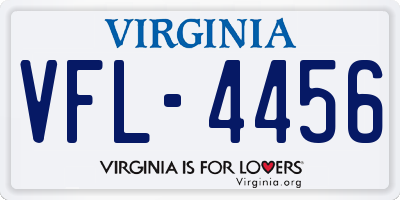 VA license plate VFL4456