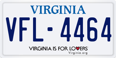 VA license plate VFL4464