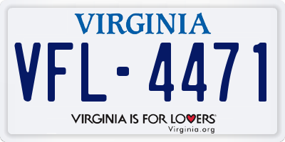 VA license plate VFL4471