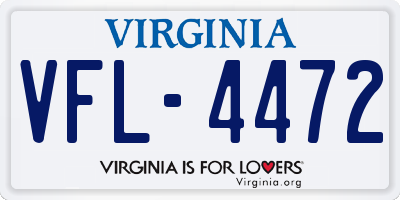 VA license plate VFL4472
