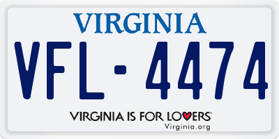VA license plate VFL4474