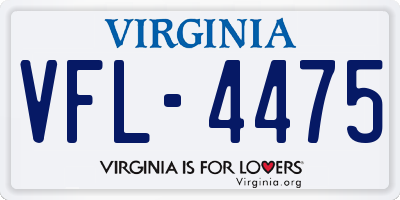 VA license plate VFL4475