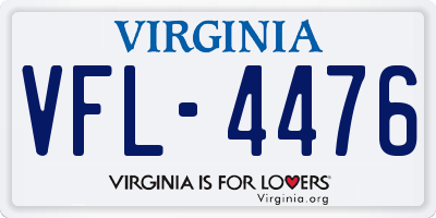 VA license plate VFL4476