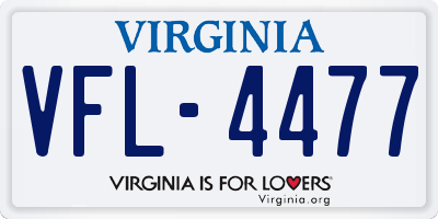 VA license plate VFL4477