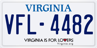VA license plate VFL4482