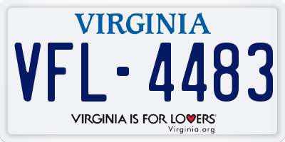 VA license plate VFL4483