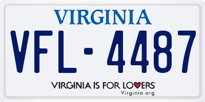 VA license plate VFL4487