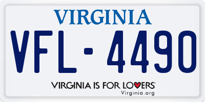 VA license plate VFL4490
