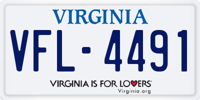 VA license plate VFL4491