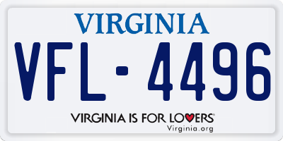VA license plate VFL4496