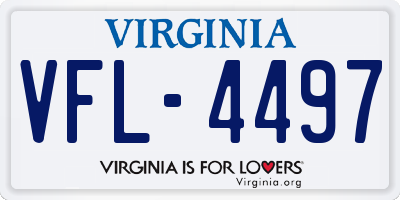VA license plate VFL4497