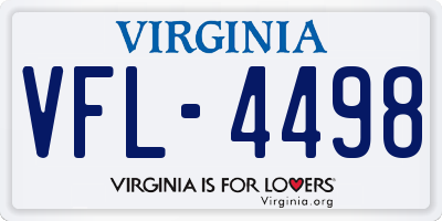 VA license plate VFL4498